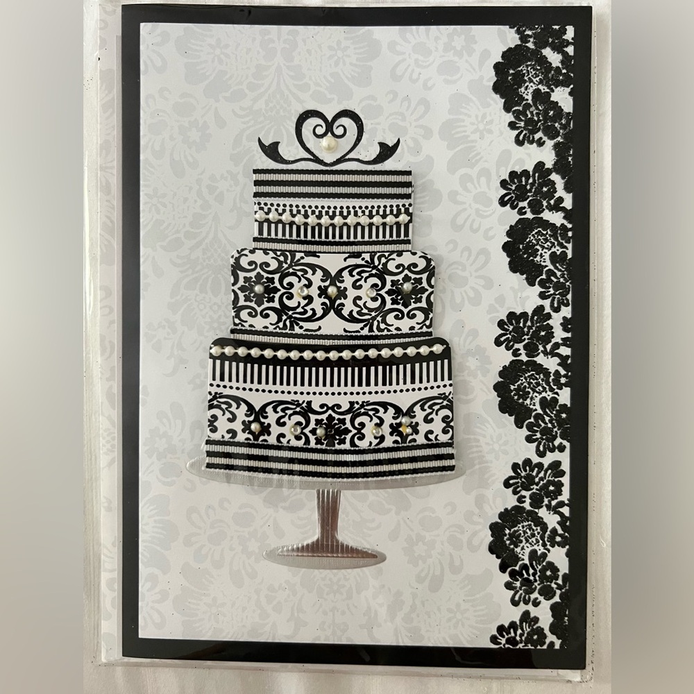 Elegant Black and White Wedding Card